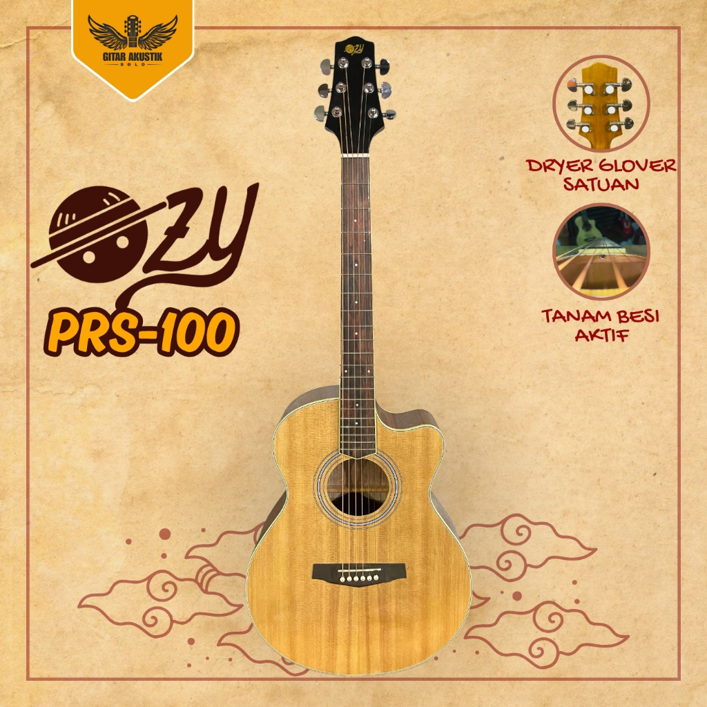 Gitar Akustik OZY PRS-100 Original / Gitar Akustik Ori Tanam Besi bonus tas