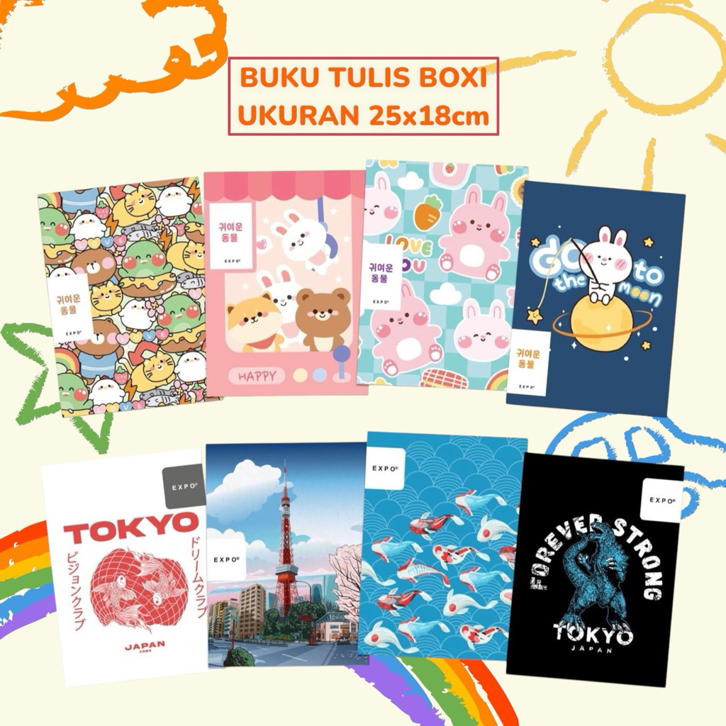 

EXPO Buku Tulis Boxy 42 Lembar Panjang @1 Pak isi 10 Buku