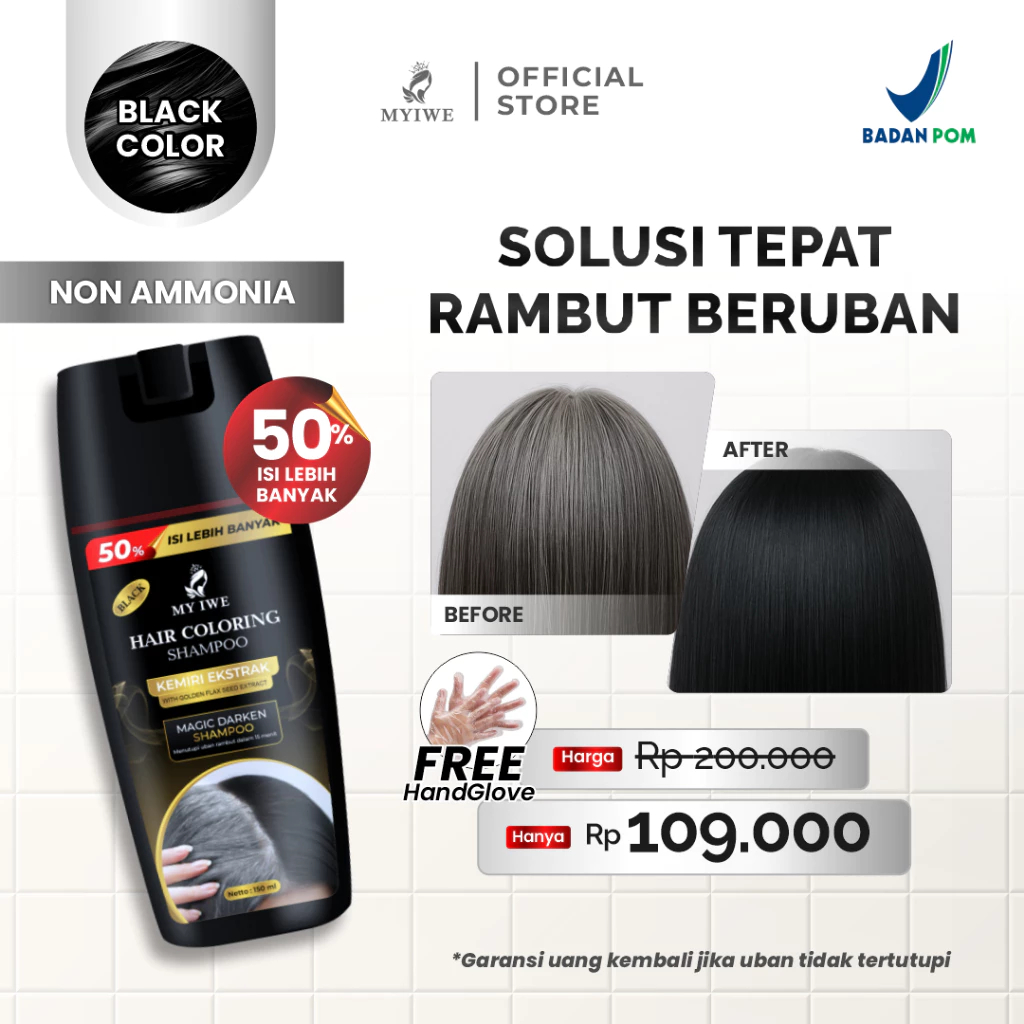 COPSIYEE MYIWE SHAMPOO PENGHITAM RAMBUT UBAN / SHAMPOO PENGHILANG UBAN / ANTI UBAN ORIGINAL