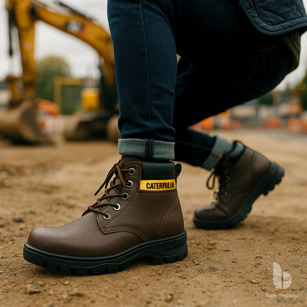 BESTPROMO BEST SALE SEPATU SAFETY BOOTS PRIA CATERPILLAR HIGH QUALITY - SEPATU BOOTS SBY TINGGI -