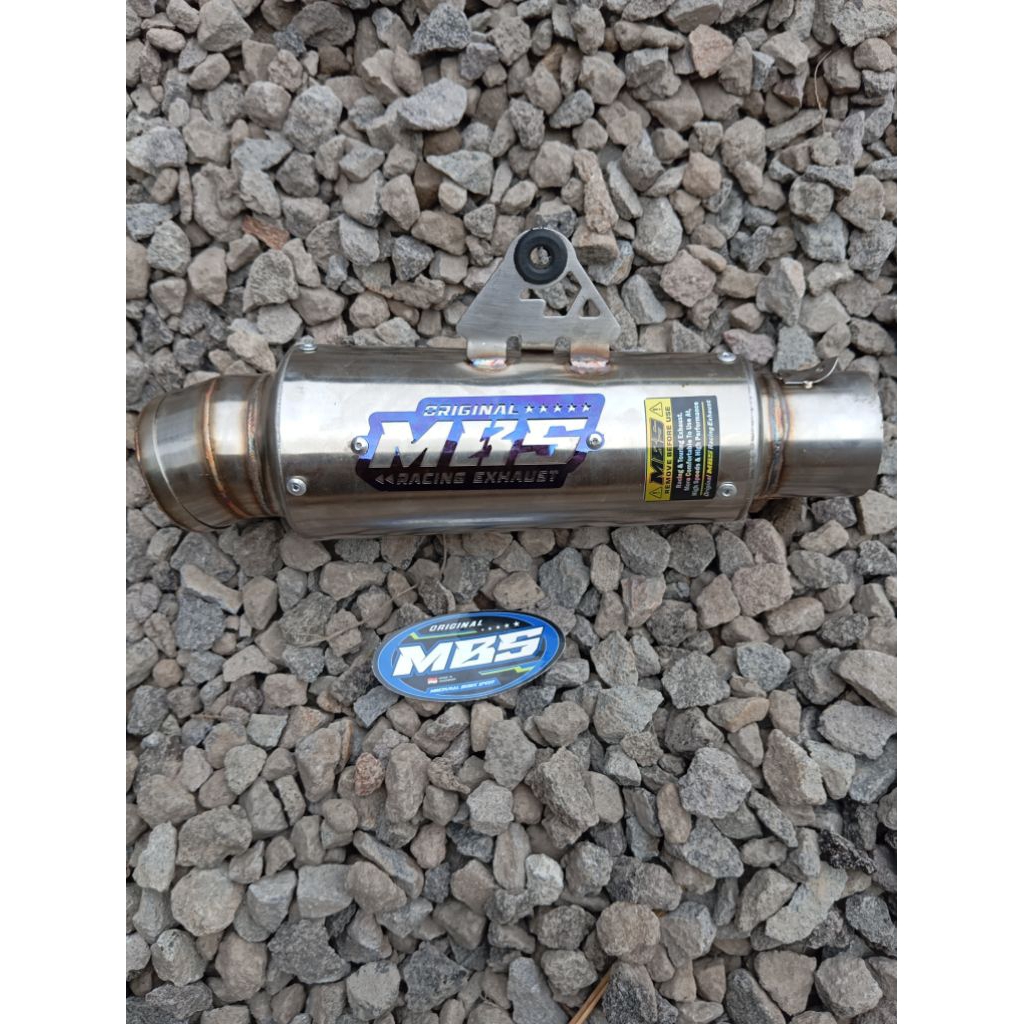 SELINCER KNALPOT ORIGINAL MBS EMBLEM BLUE TITANIUM TPE JRM POLOS TIPE FANTERA BUAT SMUA MOTOR BISA