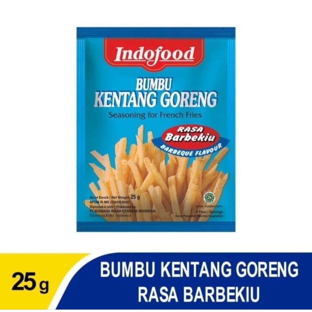 

Indofood Bumbu Kentang Goreng Rasa Barbekiu 25 gram / bumbu kentang bbq