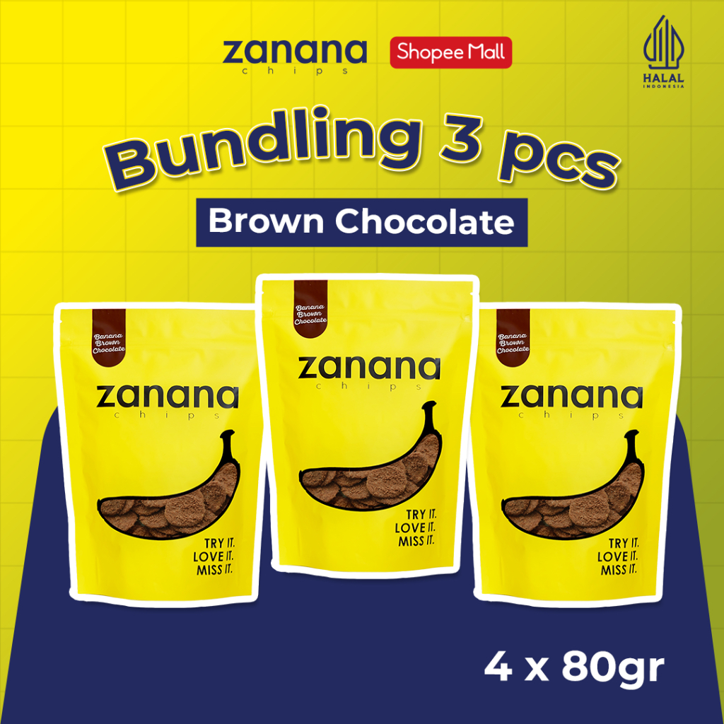 

Zanana Chips Paket Brown Chocolate 3 pcs | Keripik Pisang Bumbu Tebal dan Renyah
