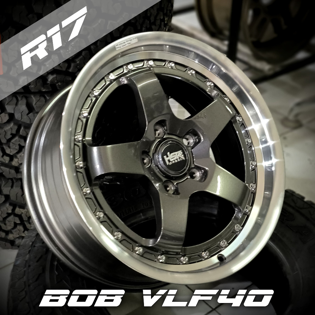 Velg Racing R17 HSR BOB 5x114,3 Ring 17 Grey Polish - Rush Terios Innova dll - HSR WHEEL OFFICIAL