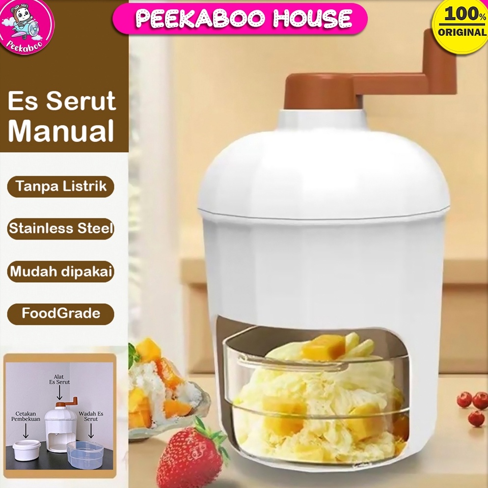 KODE V75Z Alat Es Serut Manual Mini Ice Crusher Penghancur Es Parutan Serutan Es Batu Tanpa Listrik 