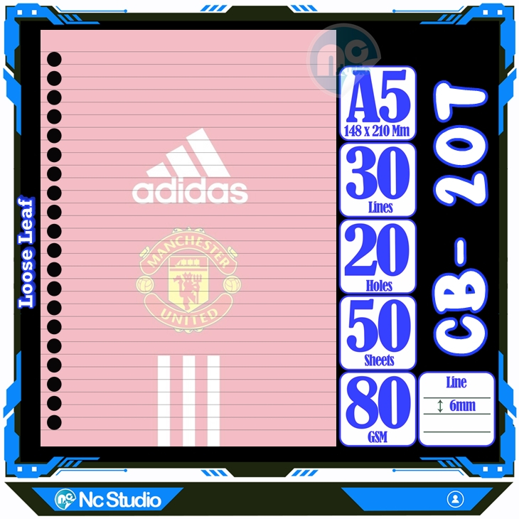 

Loose leaf Kertas binder A5 Isi 50 Lembar Polos karakter Klub Bola Sepak Bola Arsenal Barca real Madrid Mu Machester United Juventus Persib Persija Logo Buku Refil isi ulang lucu warna warni bergambar garis Repil Vol-1