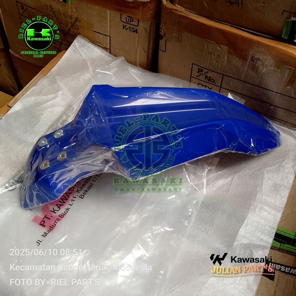 Spakbor depan KLX 230 KLX 150 SM SE biru original Kawasaki