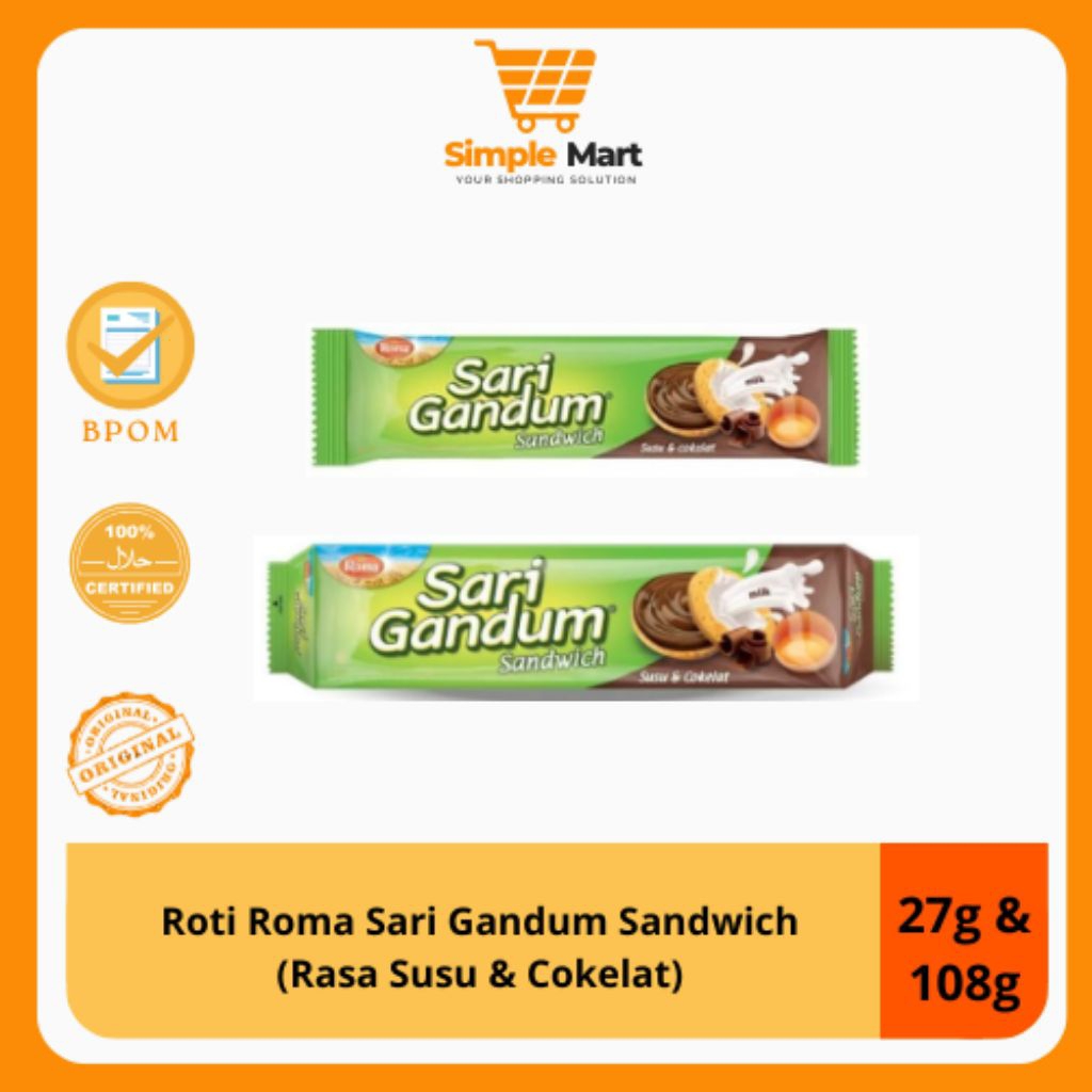 

Sari gandum sandwich rasa cokelat susu