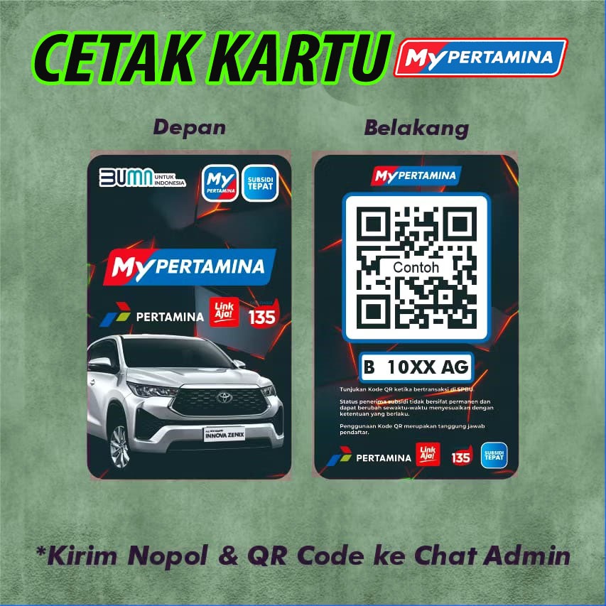 

Cetak Kartu My Pertamina Bahan PVC / Print UV
