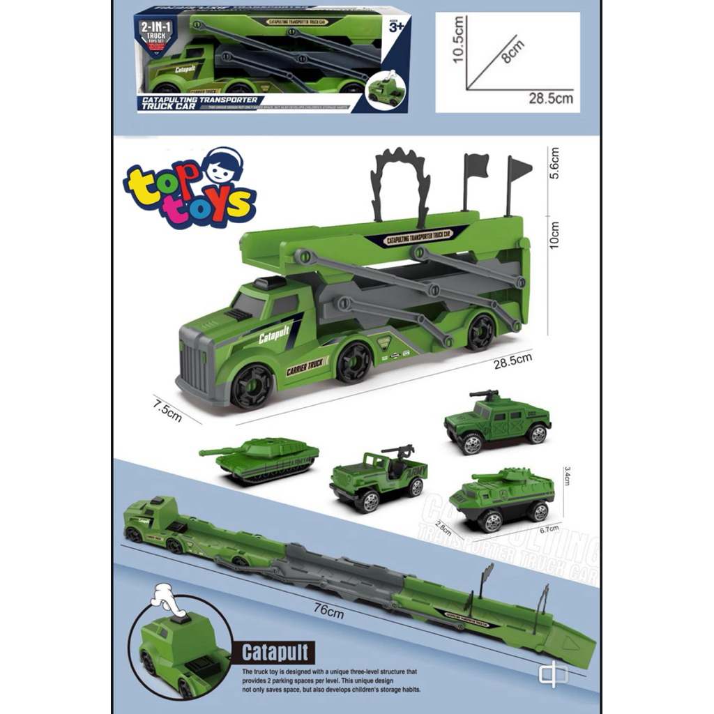 Folding Ejection Car / Mainan Truk Pengangkut katapel / Catapulting Transporter Truck Car