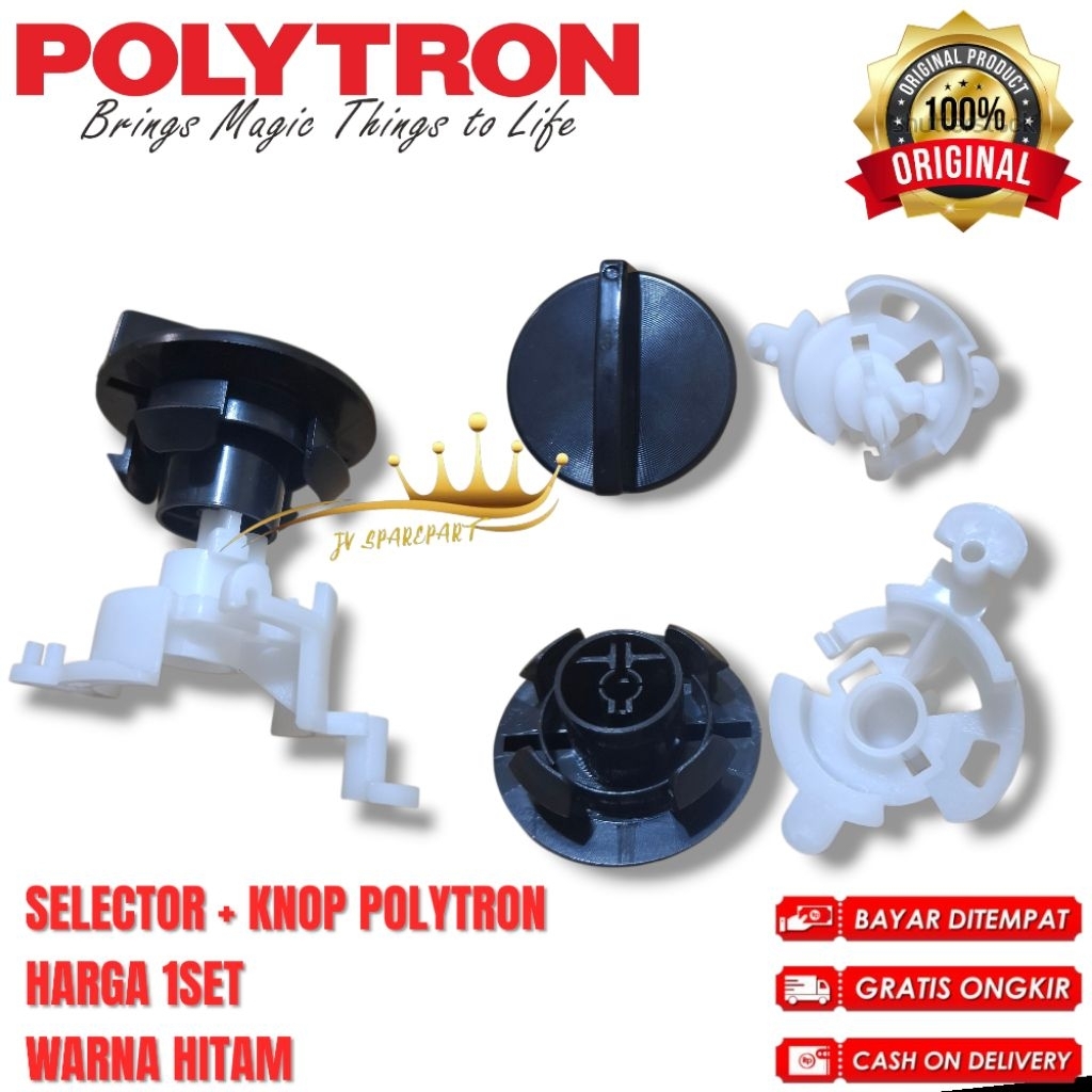 1 SET SELECTOR + KNOP HITAM PEMBUANGAN AIR MESIN CUCI POLYTRON 2 TABUNG ORIGINAL PART