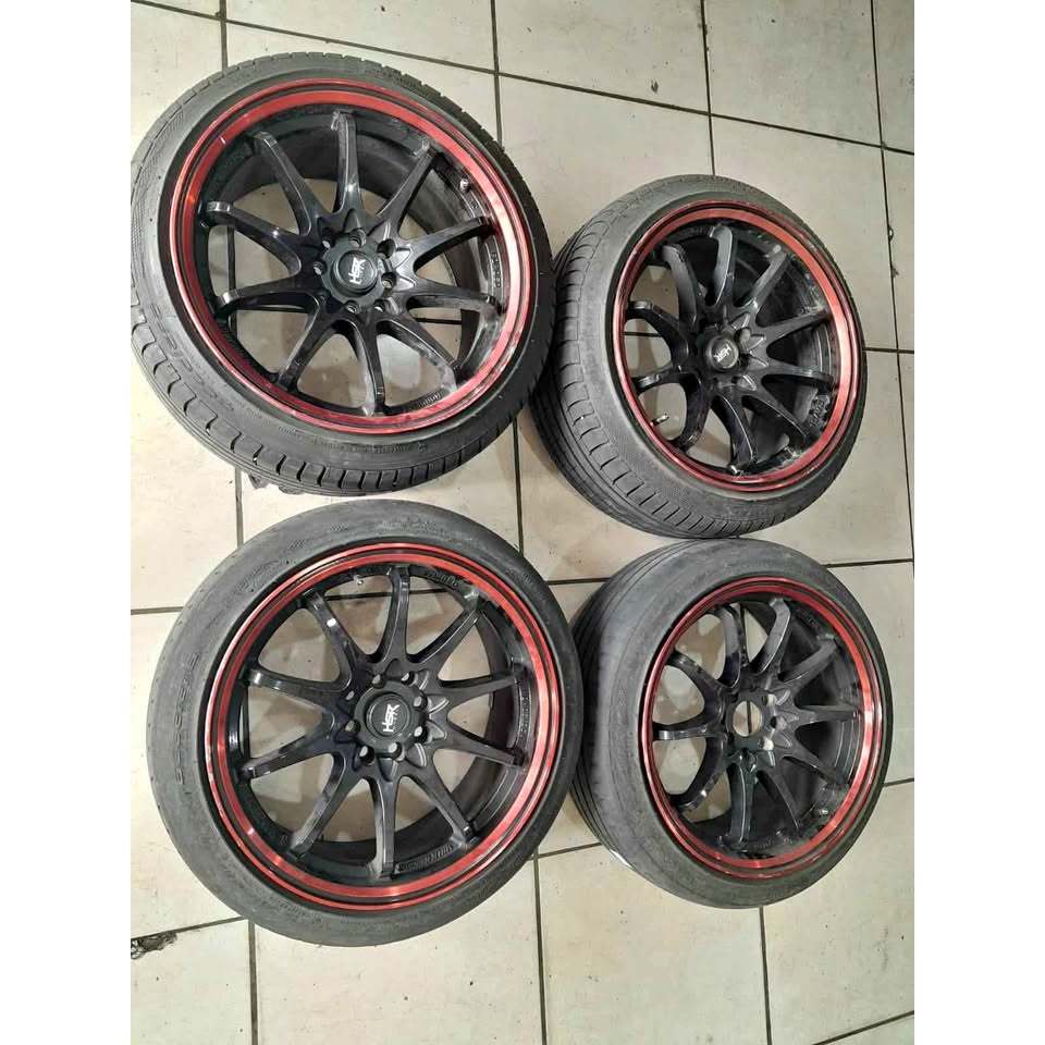 VELG MOBIL RACING HIROSHIMA HSR RING 17 LEBAR 7,5/8,5 PCD 4X100, 4X114 + BAN 205 45 R17 JAZZ CITY