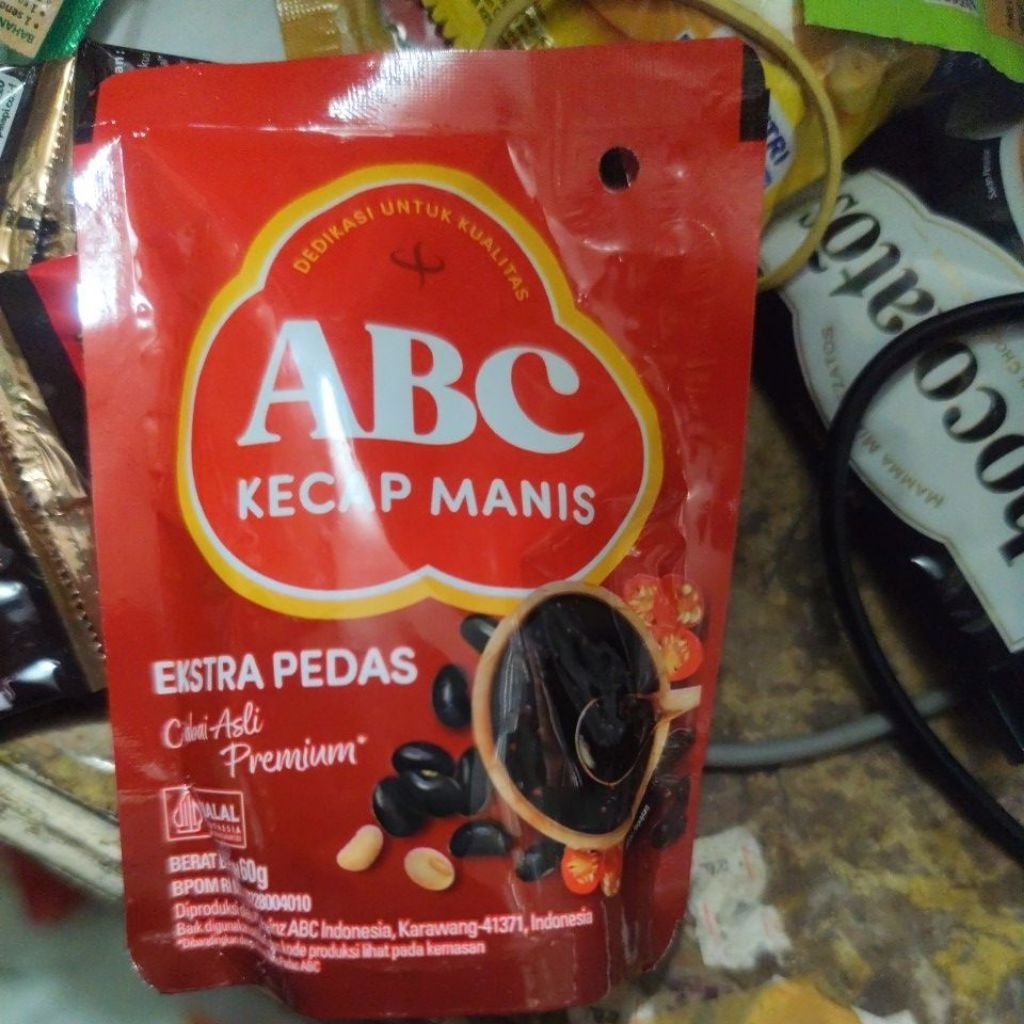 

kecap manis ekstra pedas abc 60gr saus mini pouch