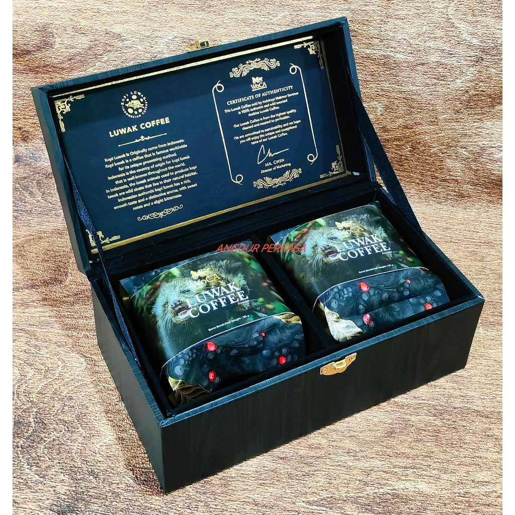 

Kopi Luwak Exclusive Wooden Box [Isi 2 x 125gr - Kotak Kayu]