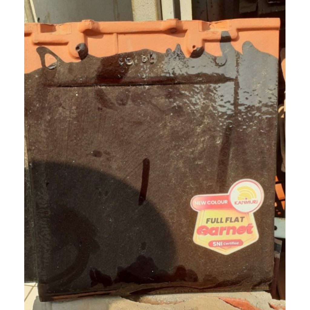 Genteng keramik kanmuri full flat Garnet(hitam kopi glos)