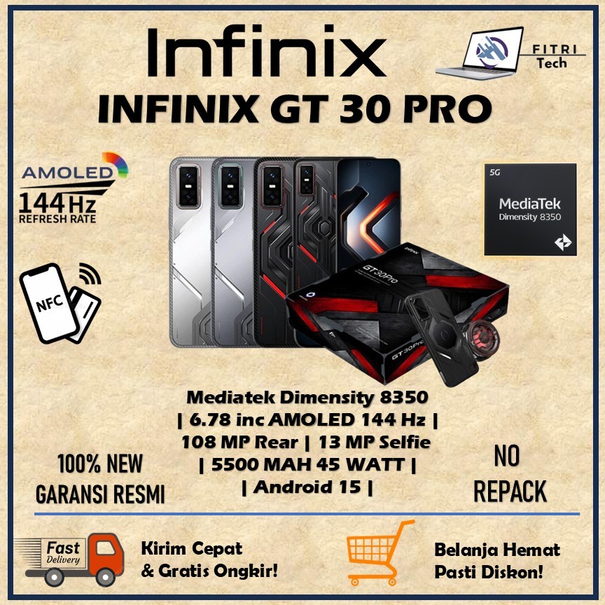 DARK FLARE READY INFINIX GT 30 PRO 5G SPESIAL MLBB BOX RAM 12 GB ROM 512GB MEDIATEK DIMENSITY 8350