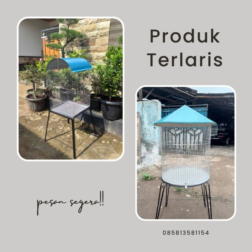 kandang/sangkar besi bulat burung beo jalak dan lainnya