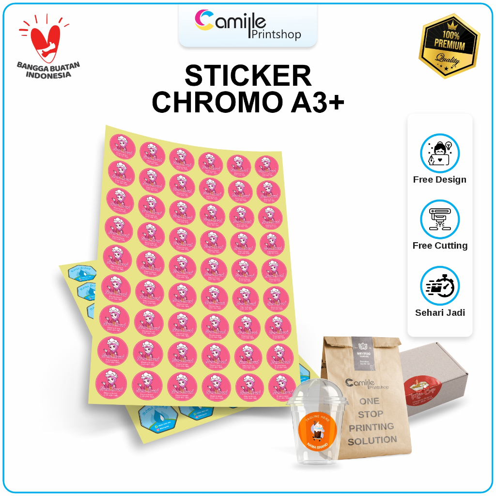 

CETAK LABEL STIKER MAKANAN MINUMAN LOGO BRAND BAHAN CHROMO A3+
