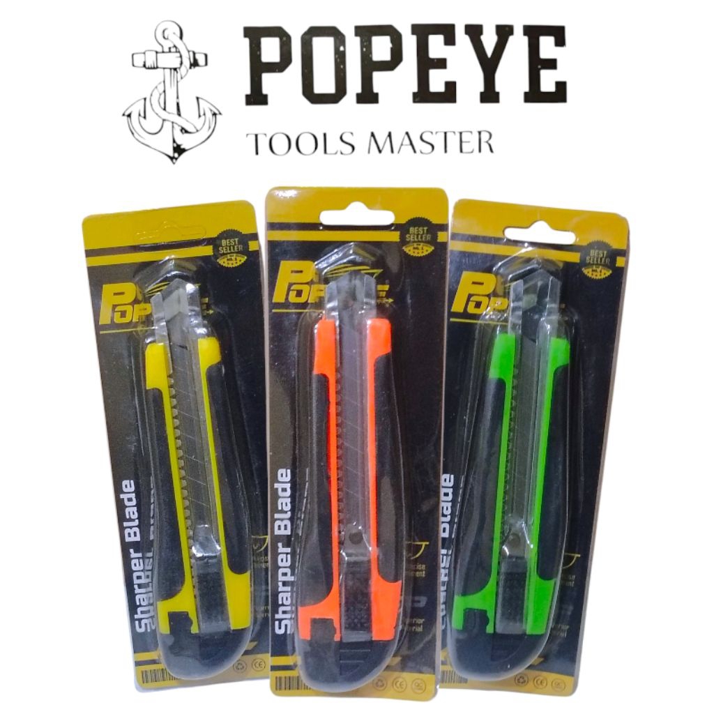 

Cutter Besar Gagang Karet Popeye Autostop 18 mm L-150