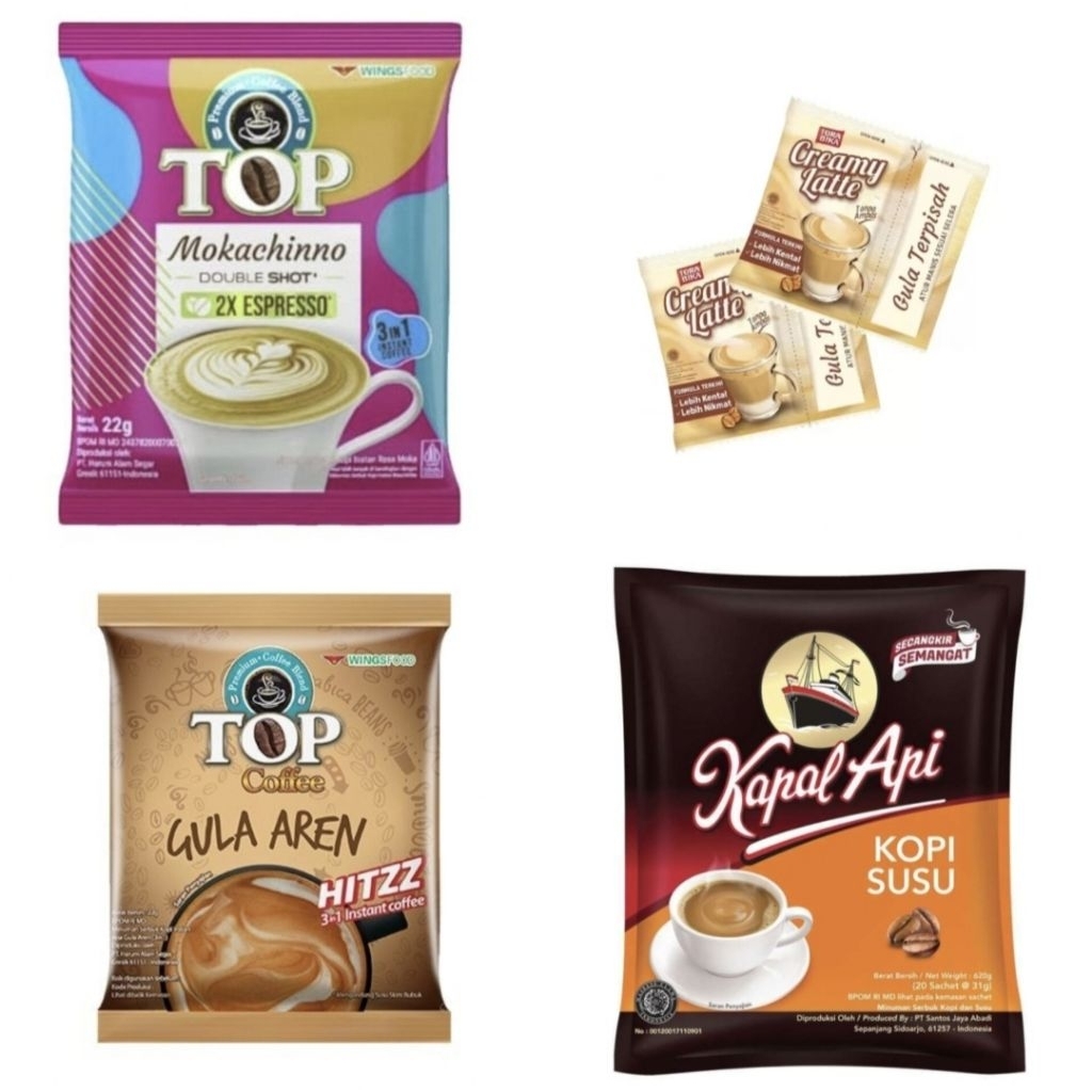 

Aneka Kopi Sachetan Kapal Api Top Kopi Creamy Latte