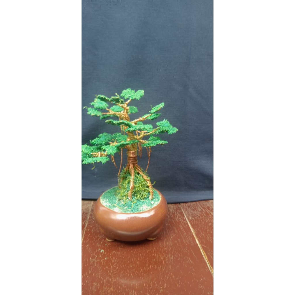 Bonsai replika,bahan full tembaga,pot keramik,tinggi 20cm,bonsai replika hisanan dinding,hiasan ruan