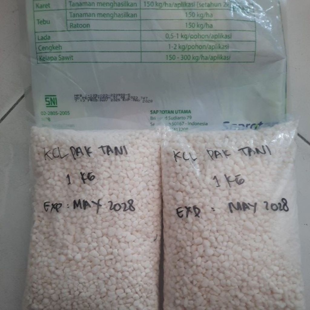 Pupuk KCL Pak Tani 1kg (kemasan repack)