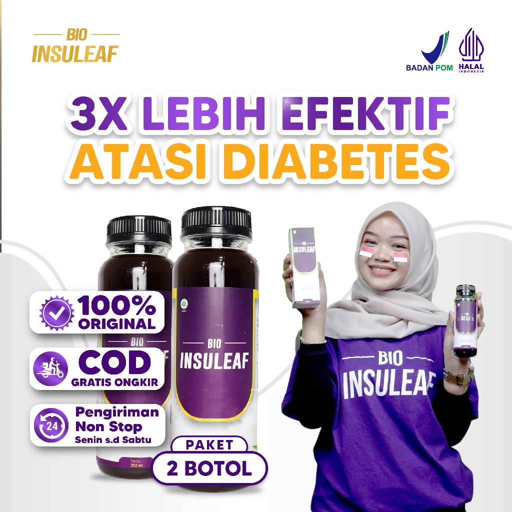 

[PAKET 2 BOTOL] Bio Insuleaf Minuman Herbal Alami Atasi Kencing Manis Diabetes Kolesterol Gula Darah