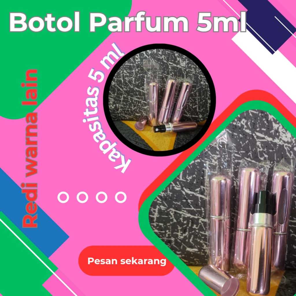 ROSE GOLD Aluminium Botol Parfum Refill Mini 5ml | Botol Parfum refill 5ml ROSE GOLD