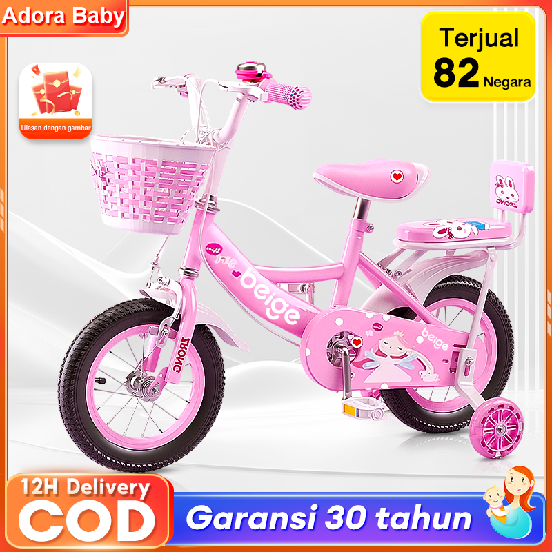 Garansi 30 Tahun Sepeda anak usia 3 - 12 tahun 16 inch Cewek Keranjang REM sepeda anak perempuan