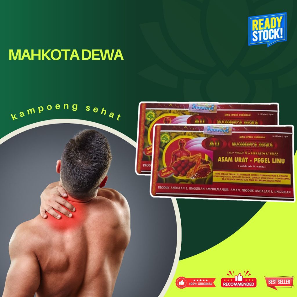 

Mahkota Dewa Jamu Tradisional Asam Urat Pegalinu Kemasan Merah 100% Asli