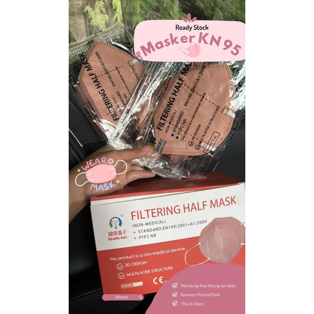 Masker KN 95 Isi 20 Pcs - Filtering Half Mask Warna Nude/Salmon Pink