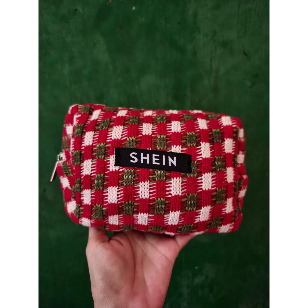 shein pouch knit make up bag // pouch shein serbaguna