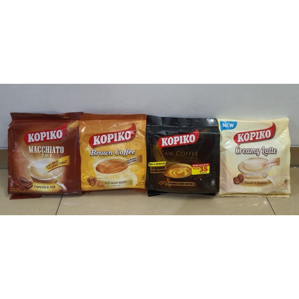 

KOPIKO Brown Coffe / Macchiato / Creamy Latte / Kaw 3in1 Coffe Malaysia Kopiko