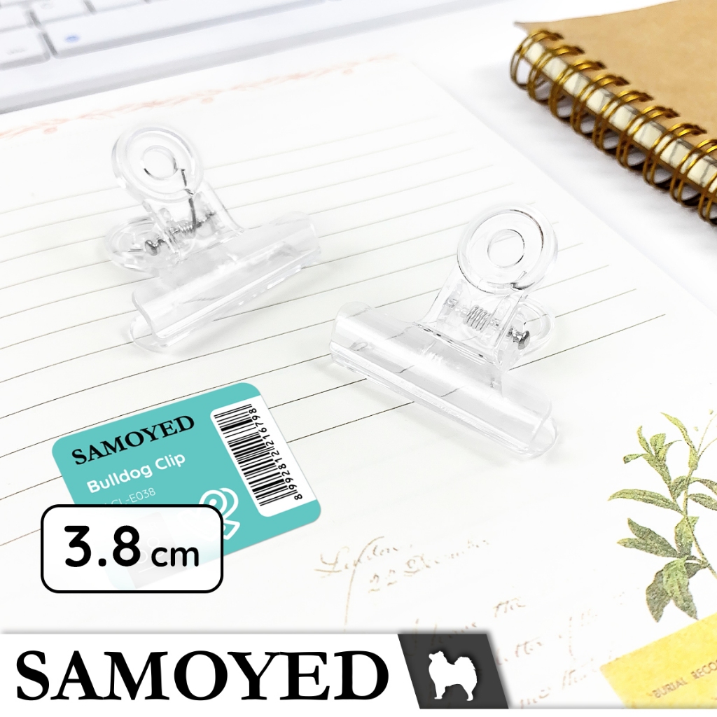 

SAMOYED BLCL-E038 Klip / Penjepit / Jepitan Kertas Akrilik Transparan / Transparent Acrylic Paper Binder / Bulldog Clip 38 mm