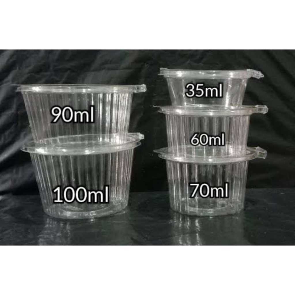 Cup puding NS Gelombang + tutup/cup saos/tempat jelly/5 ukuran