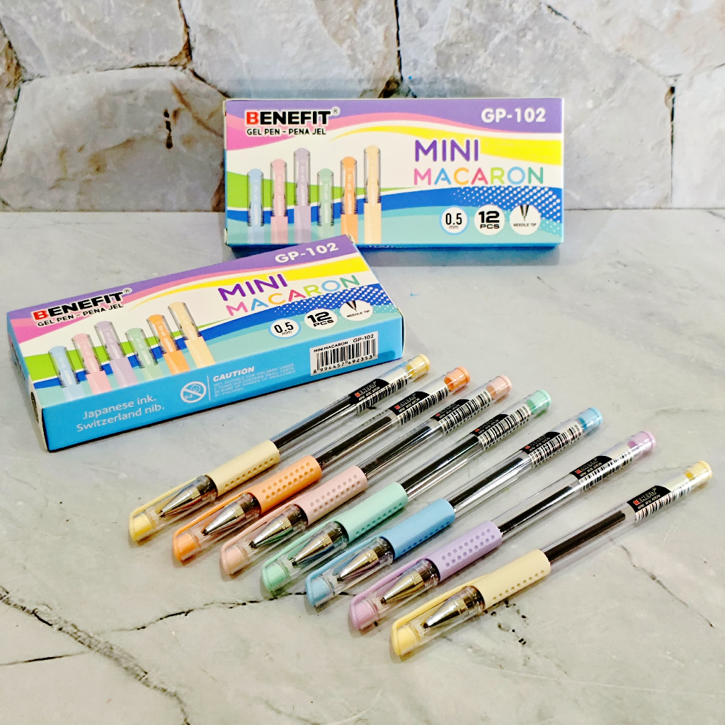 

SELUSIN ( 12 BIJI ) Gel Pen Mini Macaron Benefit GP-102 0.5mm