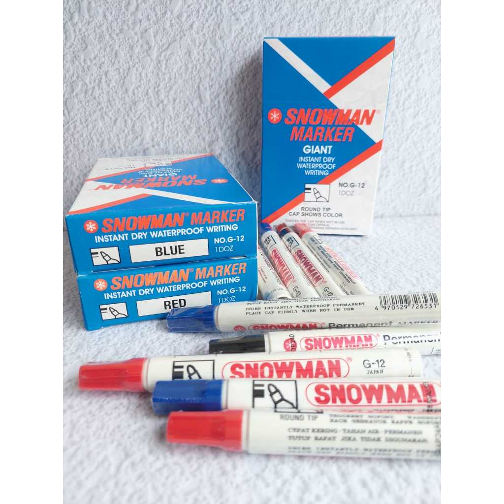 

Snowman Marker SNOWMAN Marker Giant Permanent Tinta Pensil Stationery Biru & Merah Tahan Air dan Tahan Lama