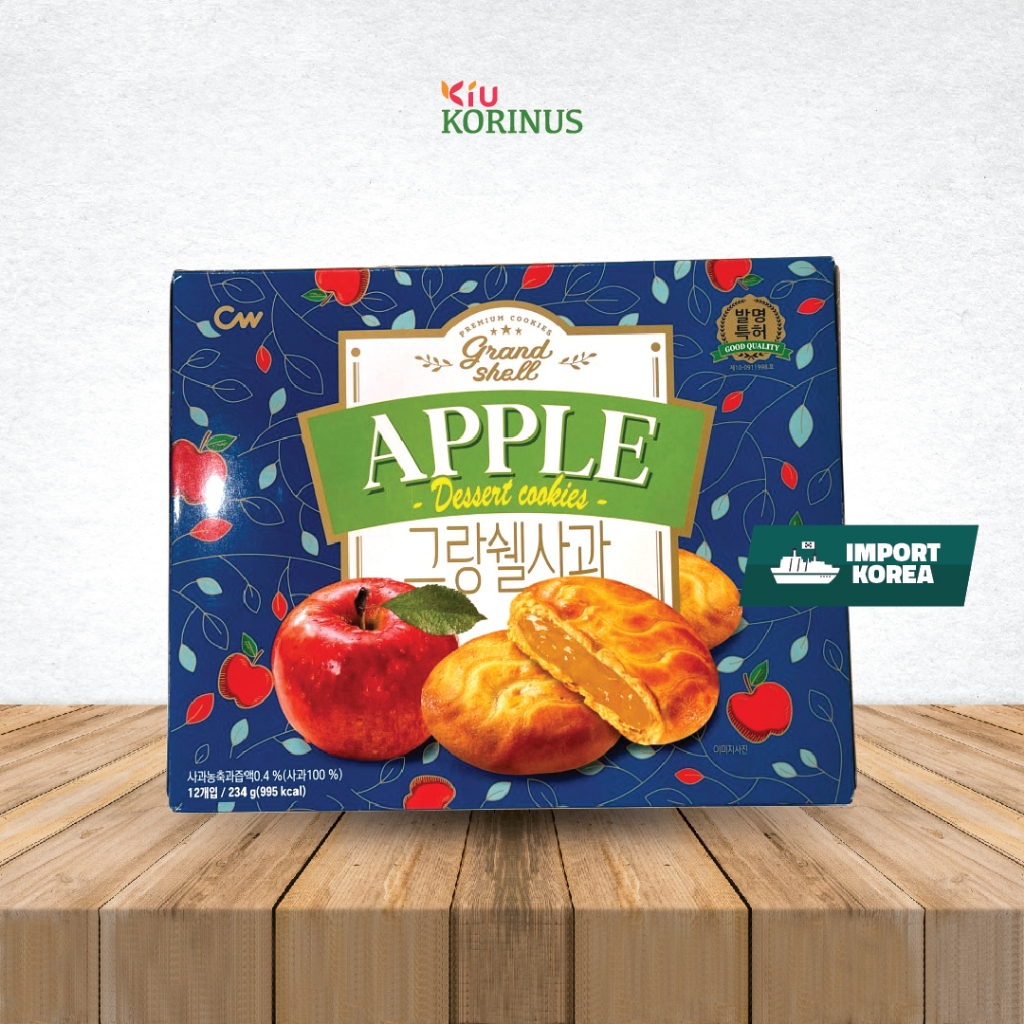 

K-CW Food Grand Shell Cookie Apple/Snack Korea/Camilan biskuit Rasa Apel 234gr.
