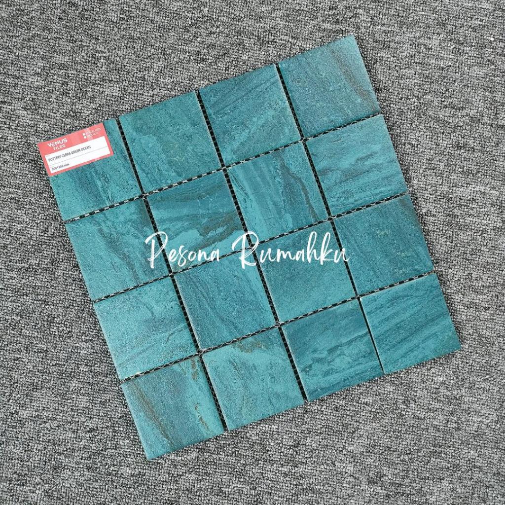 Venus Pottery Cerra Green Ocean Matt (PERLEMBAR)- Mosaic Mozaik Keramik Kolam Renang Cantik Mosaic K