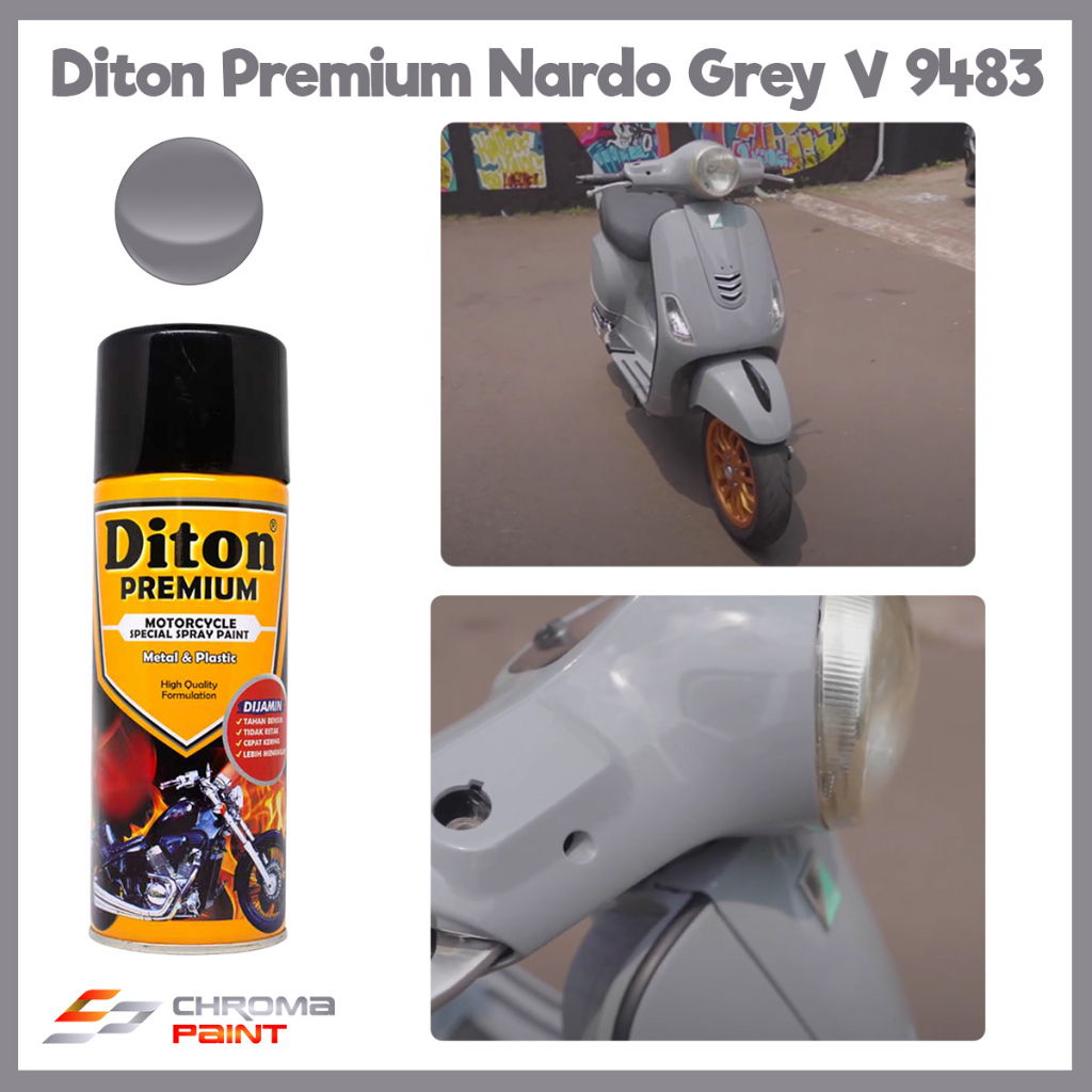 Cat Motor Diton Premium Vespa Color Warna Abu-abu - Nardo Grey V 9483 - Cat Pilok