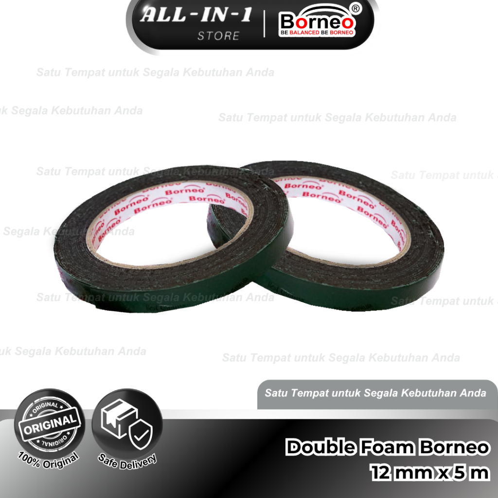 

Borneo Double Tape Foam Panjang 12mm x 5m, Doble Tape Kuat
