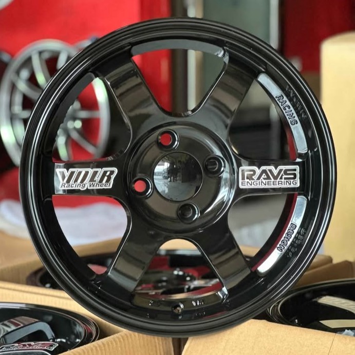 Velg Te37 Ring 15 Pcd 4x100 Lebar 6.5 Et 42 Warna Gloss Black | Velg R15 | Velg Mobil | Velg Racing 