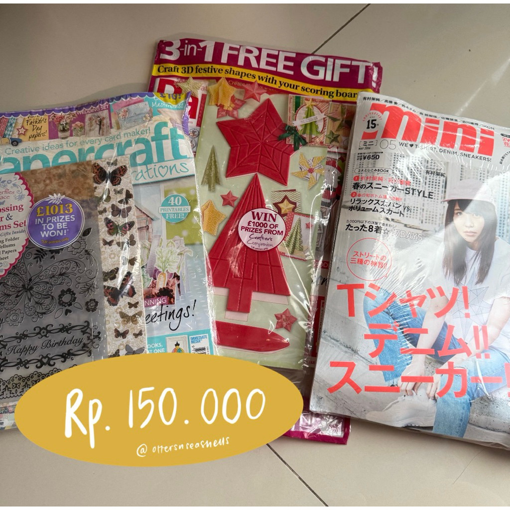 Majalah Handicraft Jepang/Cotton Time/Papercraft/Cotton Life/Majalah Jahit