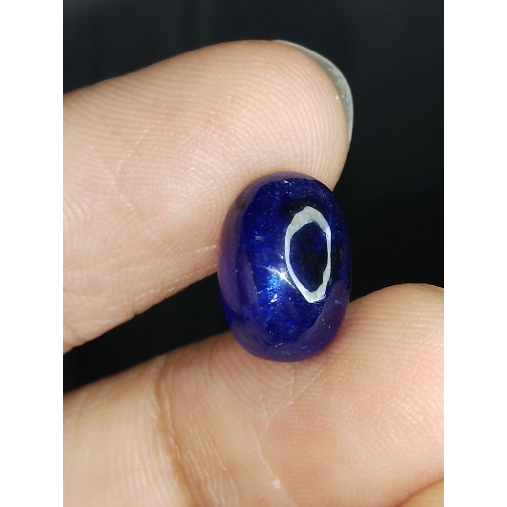 Natural Blue Sapphire Memo 12 x 9 x 6.5 mm 8.35 Ct Oval Cabochon Biru Super Royal Blue Color YGL 118