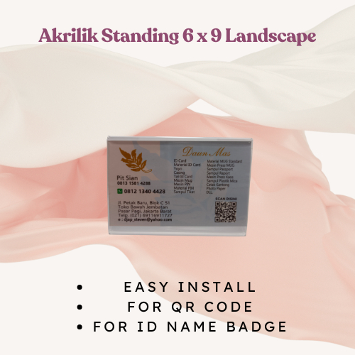 

Akrilik Standing Landscape 6x9 cm - Akrilik Meja 6x9 cm Landscape - Akrilik Menu 6x9 Landscape