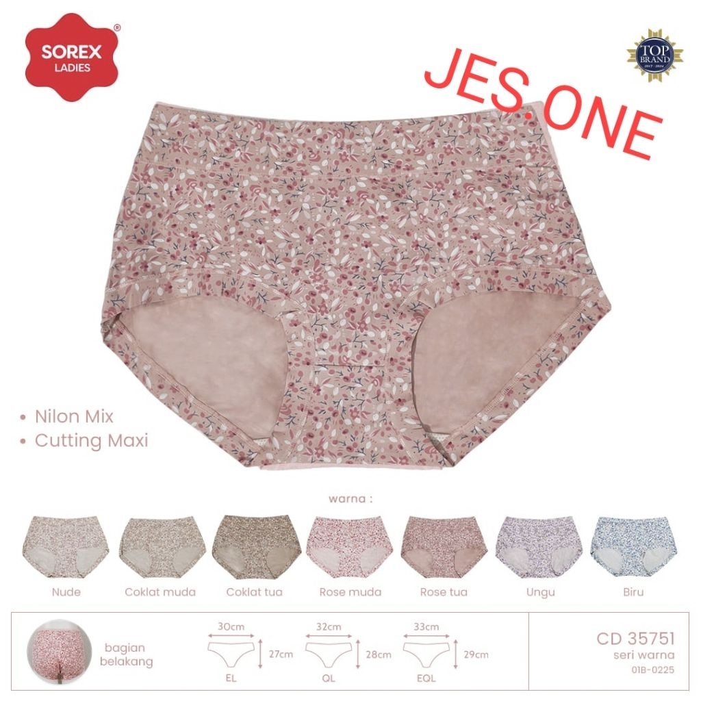 SOREX 35751 CD Celana Dalam Wanita  Motif Bunga Bercutting sz XL - 3XL