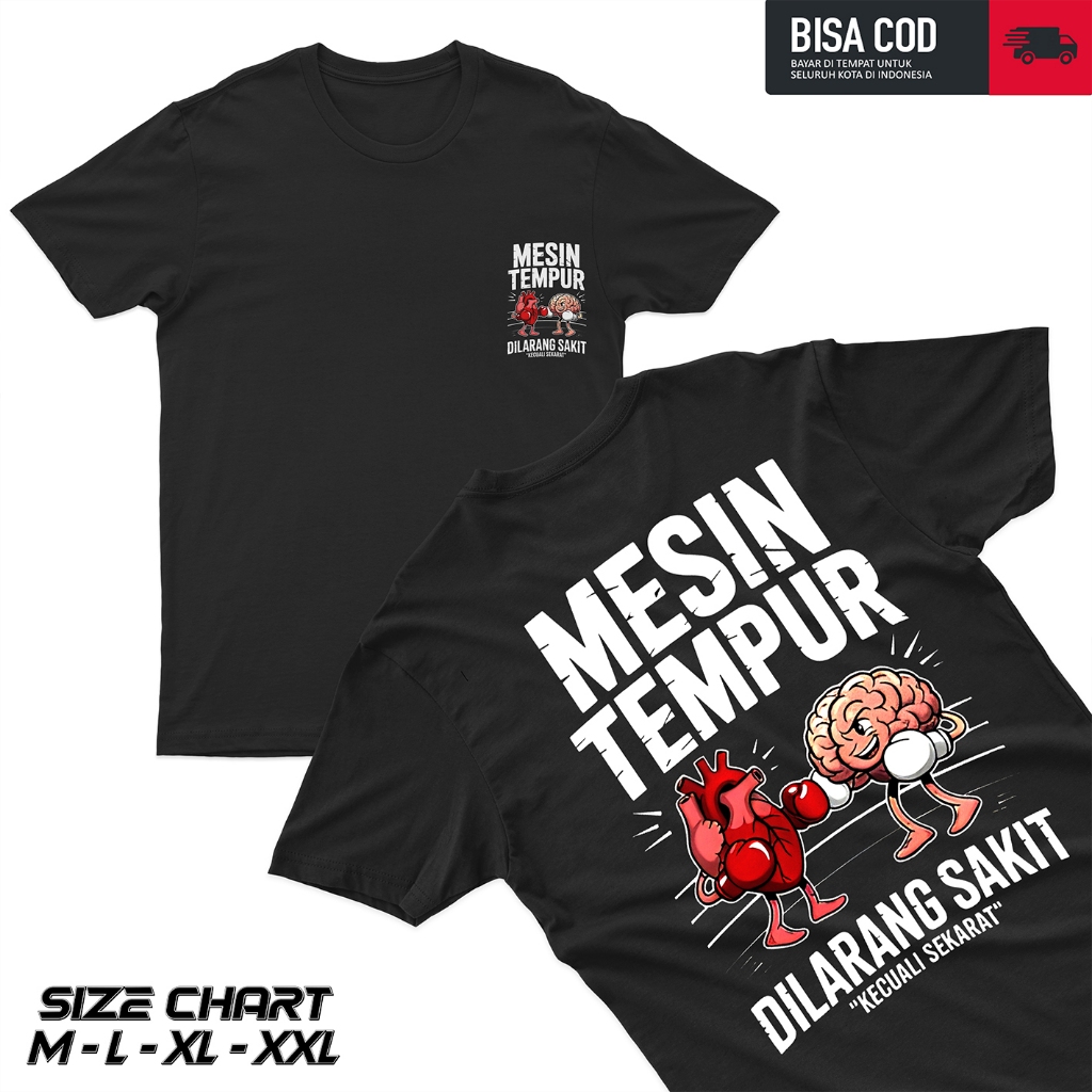 OLVR Kaos Kata Kata "Mesin Tempur Dilarang Sakit Kecuali Sekarat" / baju kaos kata kata / baju kaos 