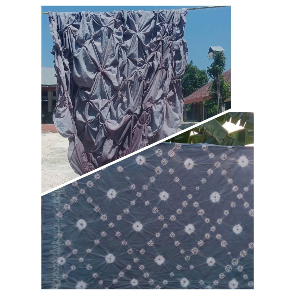 Kain Batik Jumputan Warna Dasar Hitam