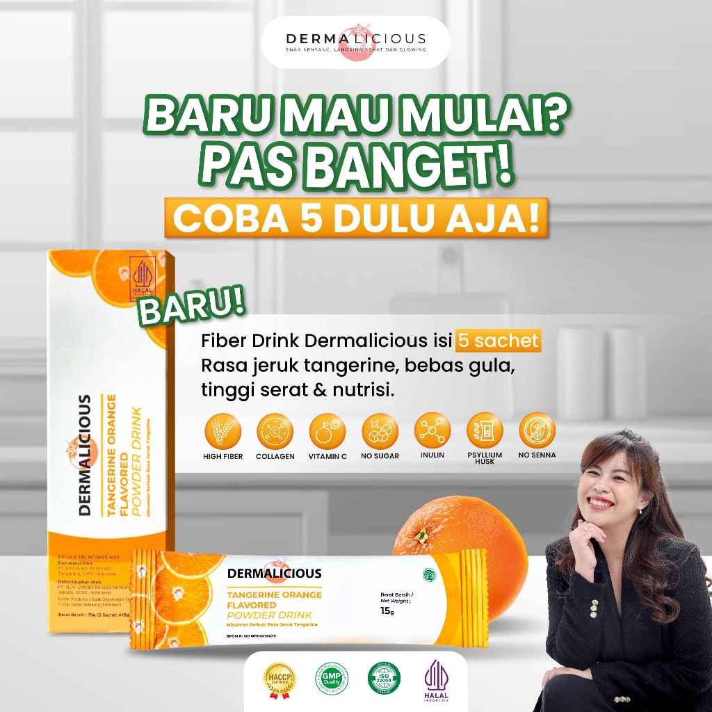 

RB Minuman Serbuk Rasa Jeruk Tangerine (Fiber) isi 5 Sachet