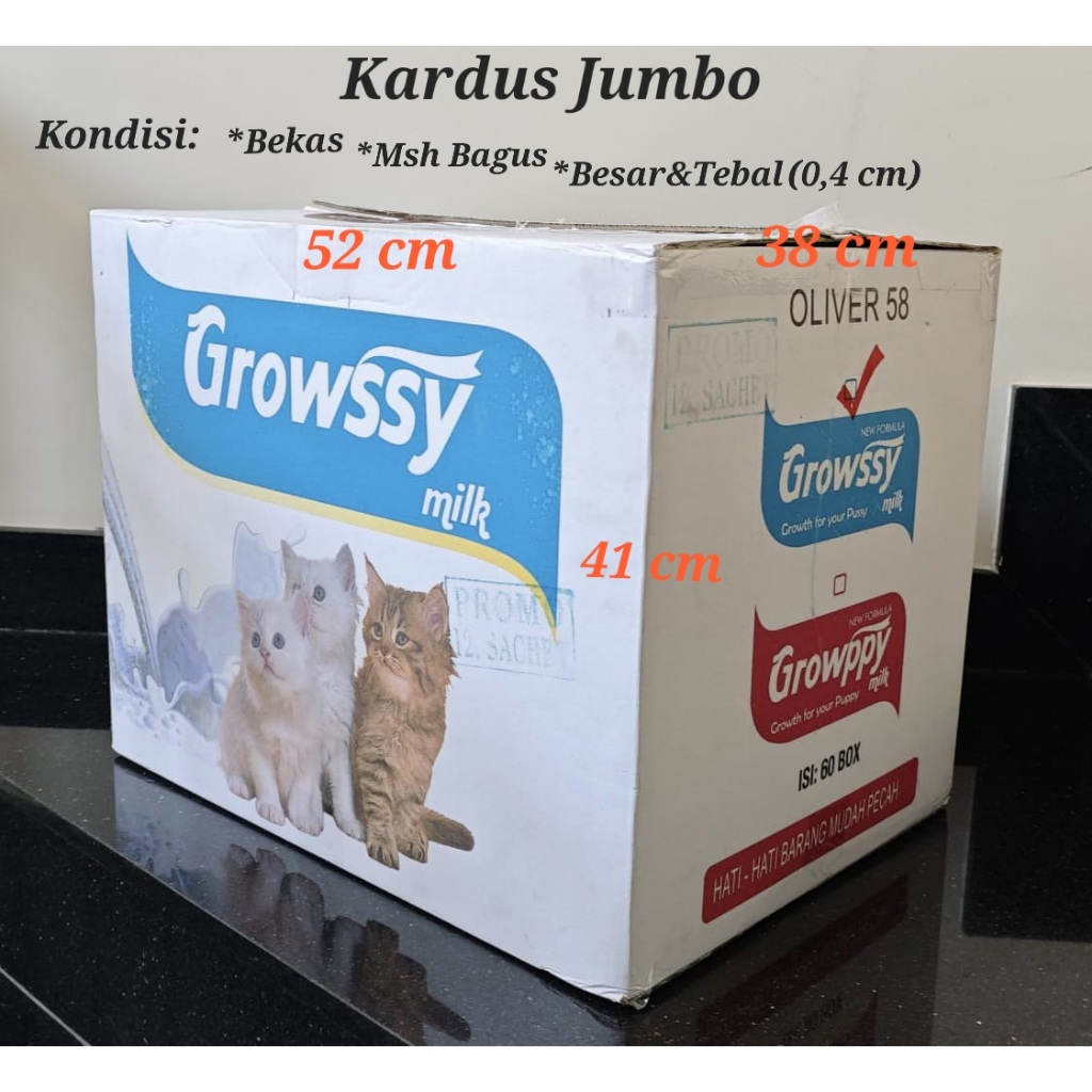 

[INSTANT] Kardus Packing/Pindahan Besar Tebal Kuat Bekas Susu Growssy 52cmx37cmx41cm